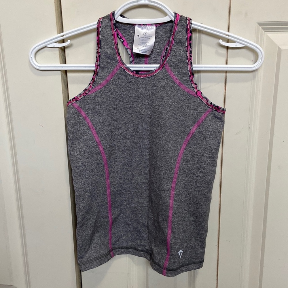 Ivivva Grey Racerback Tank Top with Pink & Black